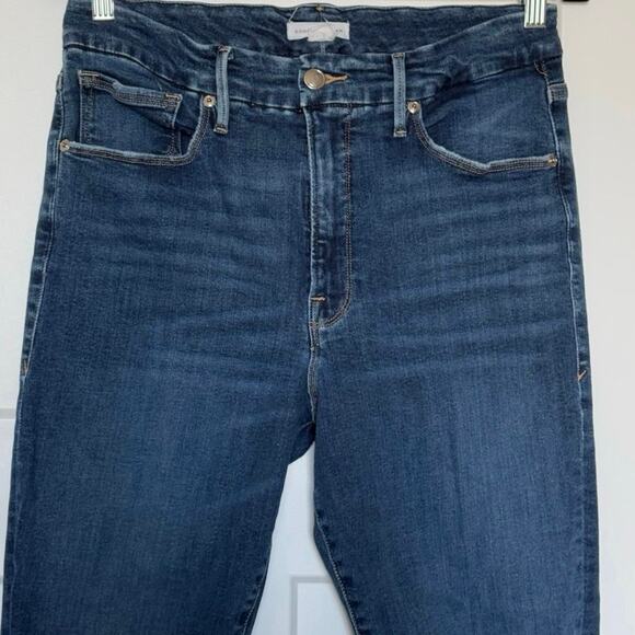 GOOD AMERICAN Good Legs High Waist Side Step Crop Skinny Jeans Size 12/31 - Picture 2 of 5